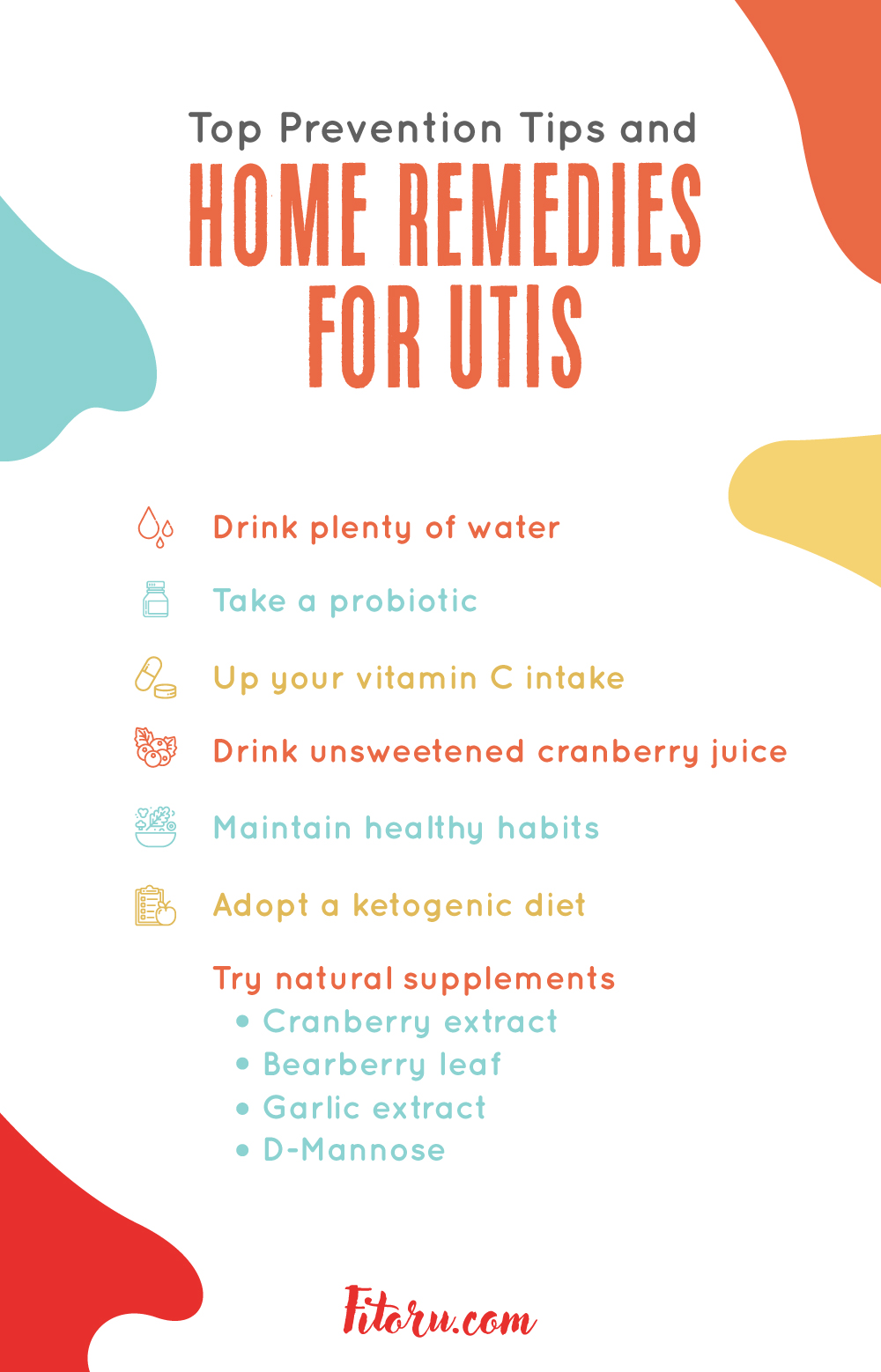 Natural home remedies for UTI treatment.