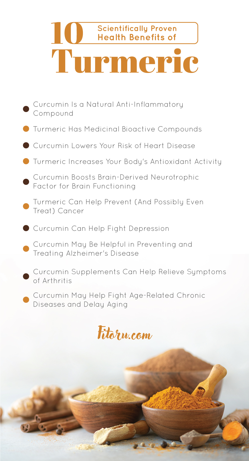 The health benefits of turmeric and curcumin.