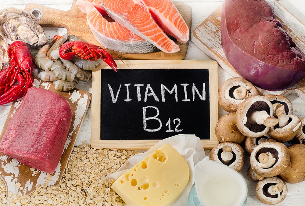 b12 vitamin and meat shellfish cheese mushrooms