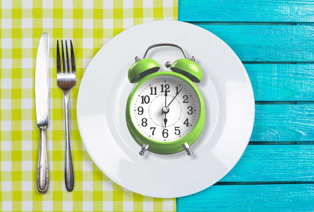 green clock on plate