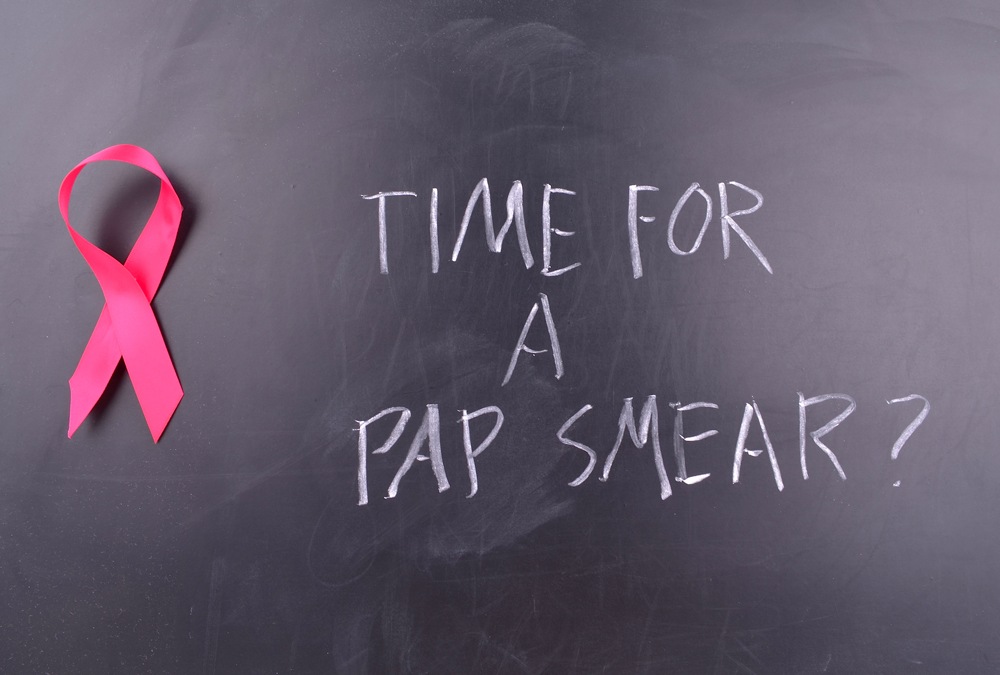blackboard saying time for a pap smear