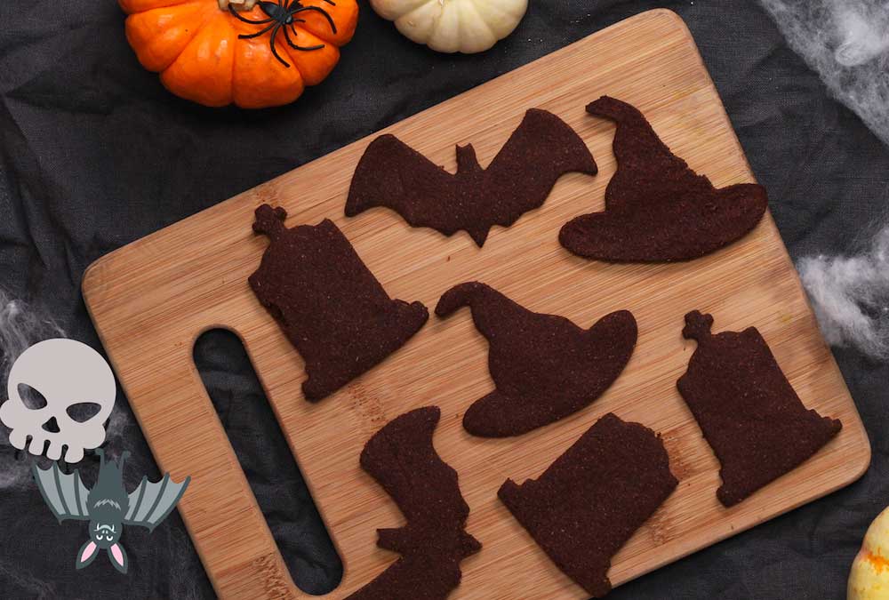 keto chocolate cookies in halloween designs