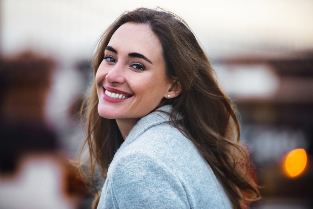smiling portrait of a brunette