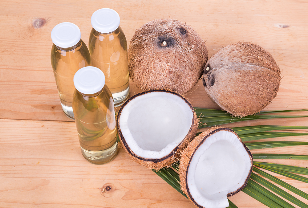 coconut fruits and coconut oil
