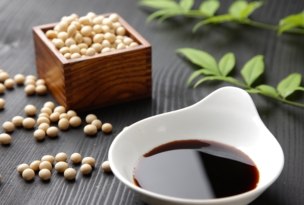 soy sauce and soy beans