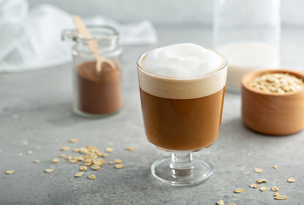 Coffee Latte Macchiato With Whipped Cream